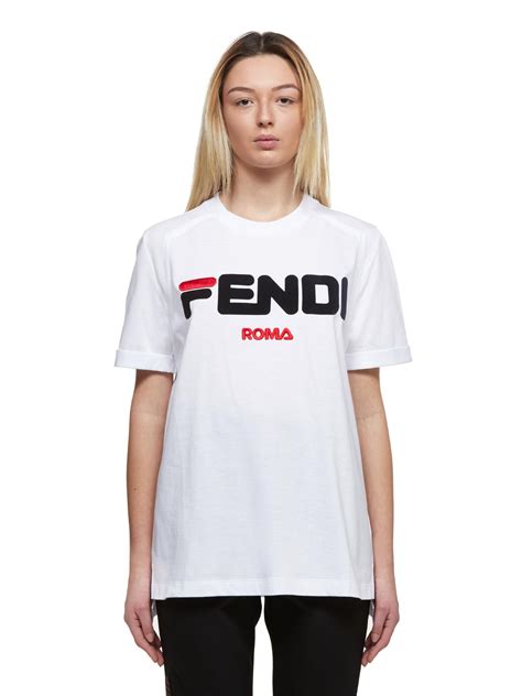 fendi roma white t shirt fila|fendi oversized t shirt.